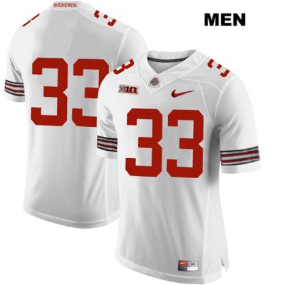 Men's NCAA Ohio State Buckeyes Master Teague #33 College Stitched No Name Authentic Nike White Football Jersey FU20Z68PV